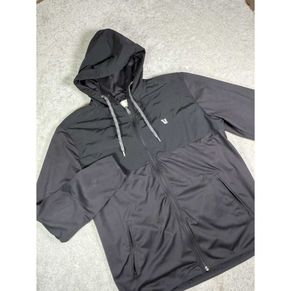 Vuori Sunday Element Jacket Men's XL Black Full Zip Hooded Performance V215